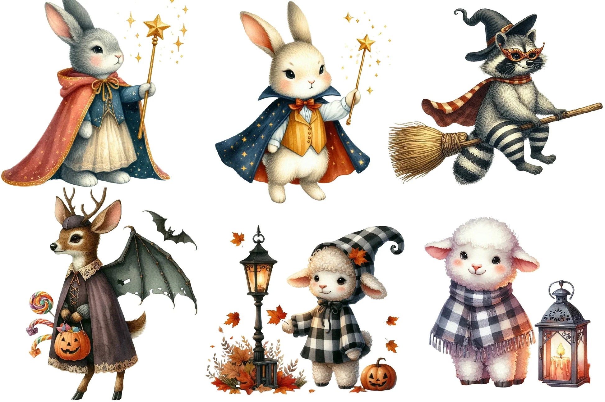 Vintage Halloween Animals Clipart Bundle - CraftNest - Digital Crafting and Art