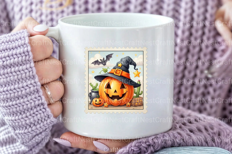 Pumpkin Postage Stamp Clipart Bundle 1234 - CraftNest - Digital Crafting and Art