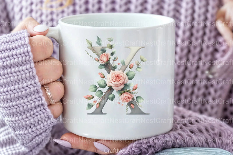 Floral Alphabet Clipart Bundle 7 - CraftNest - Digital Crafting and Art