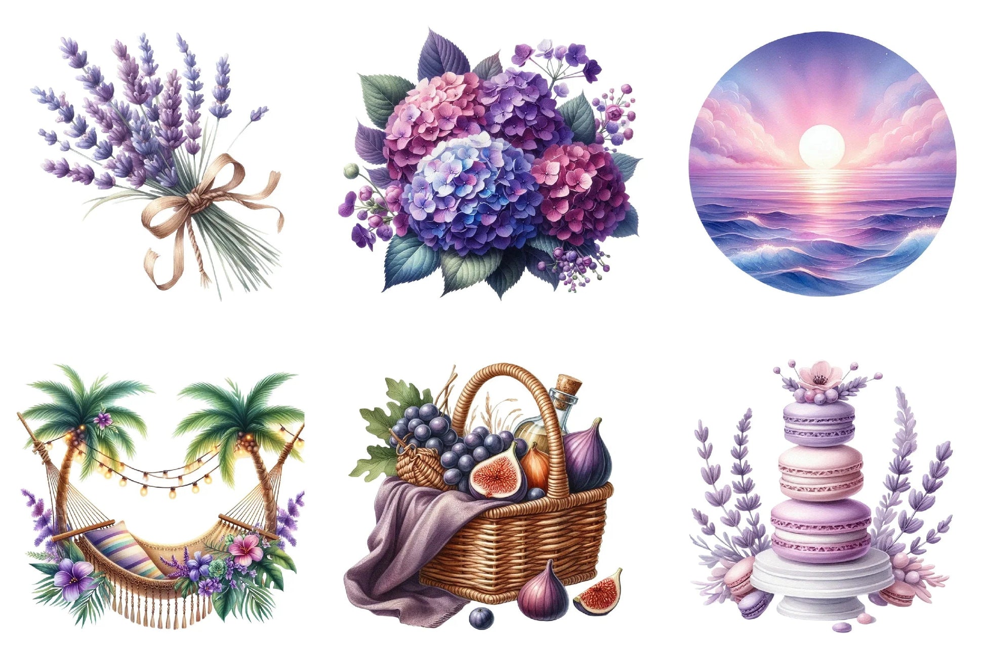 Purple Summer Clipart Bundle - CraftNest - Digital Crafting and Art