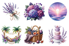 Purple Summer Clipart Bundle - CraftNest - Digital Crafting and Art