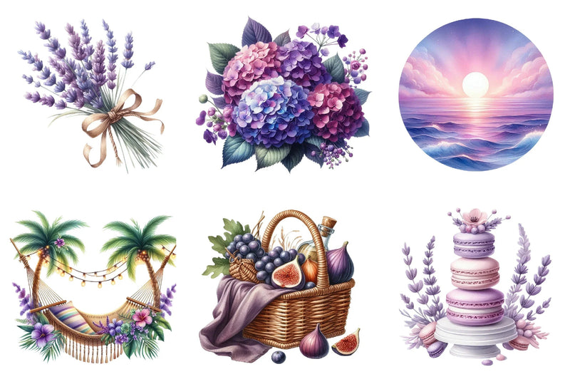 Purple Summer Clipart Bundle - CraftNest - Digital Crafting and Art