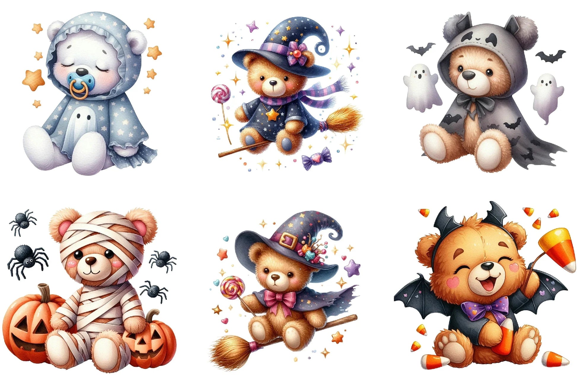 Teddy Bear Baby's First Halloween Clipart Bundle - CraftNest - Digital Crafting and Art