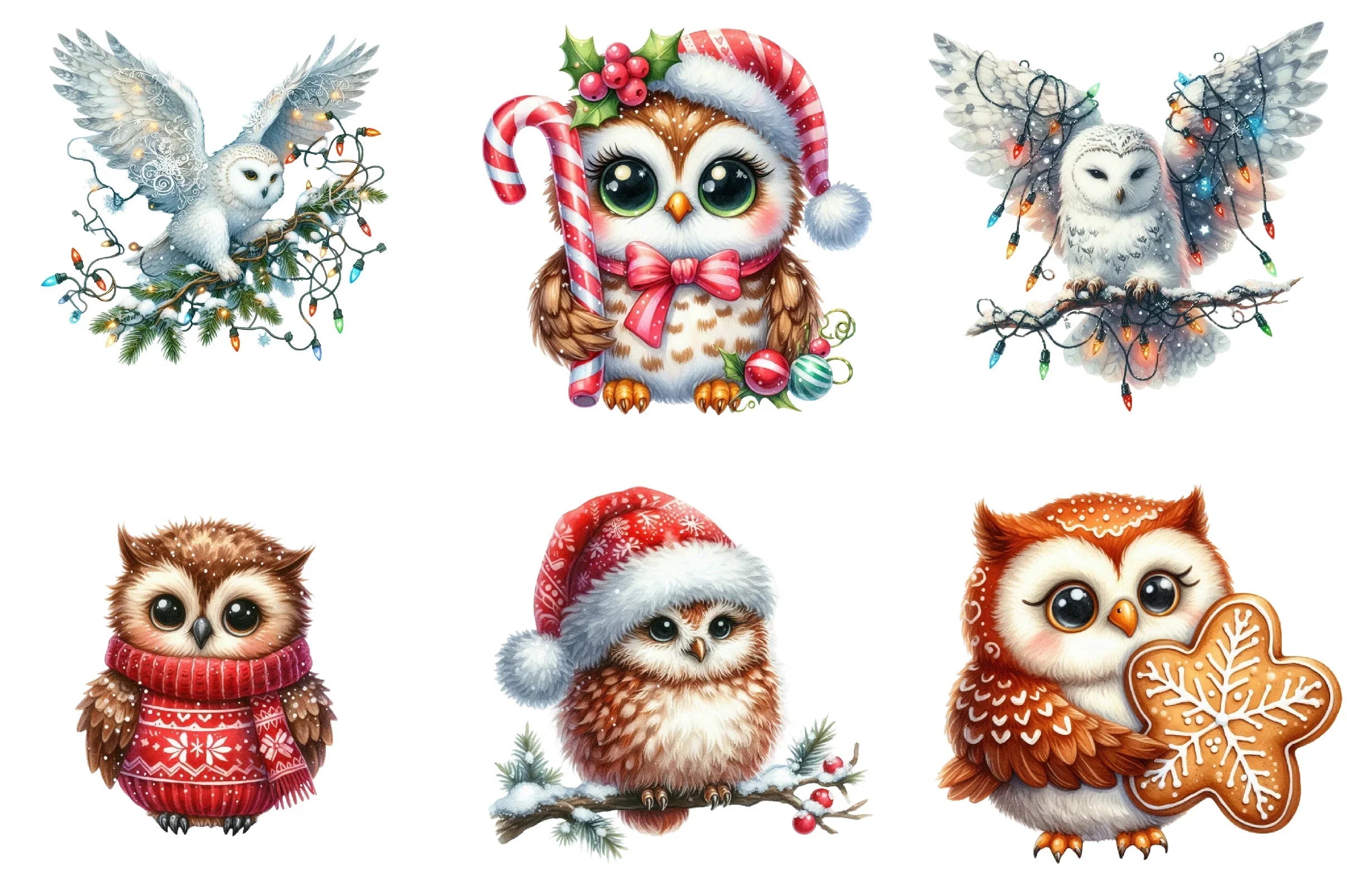Christmas Cute Owl Clipart Bundle - CraftNest - Digital Crafting and Art