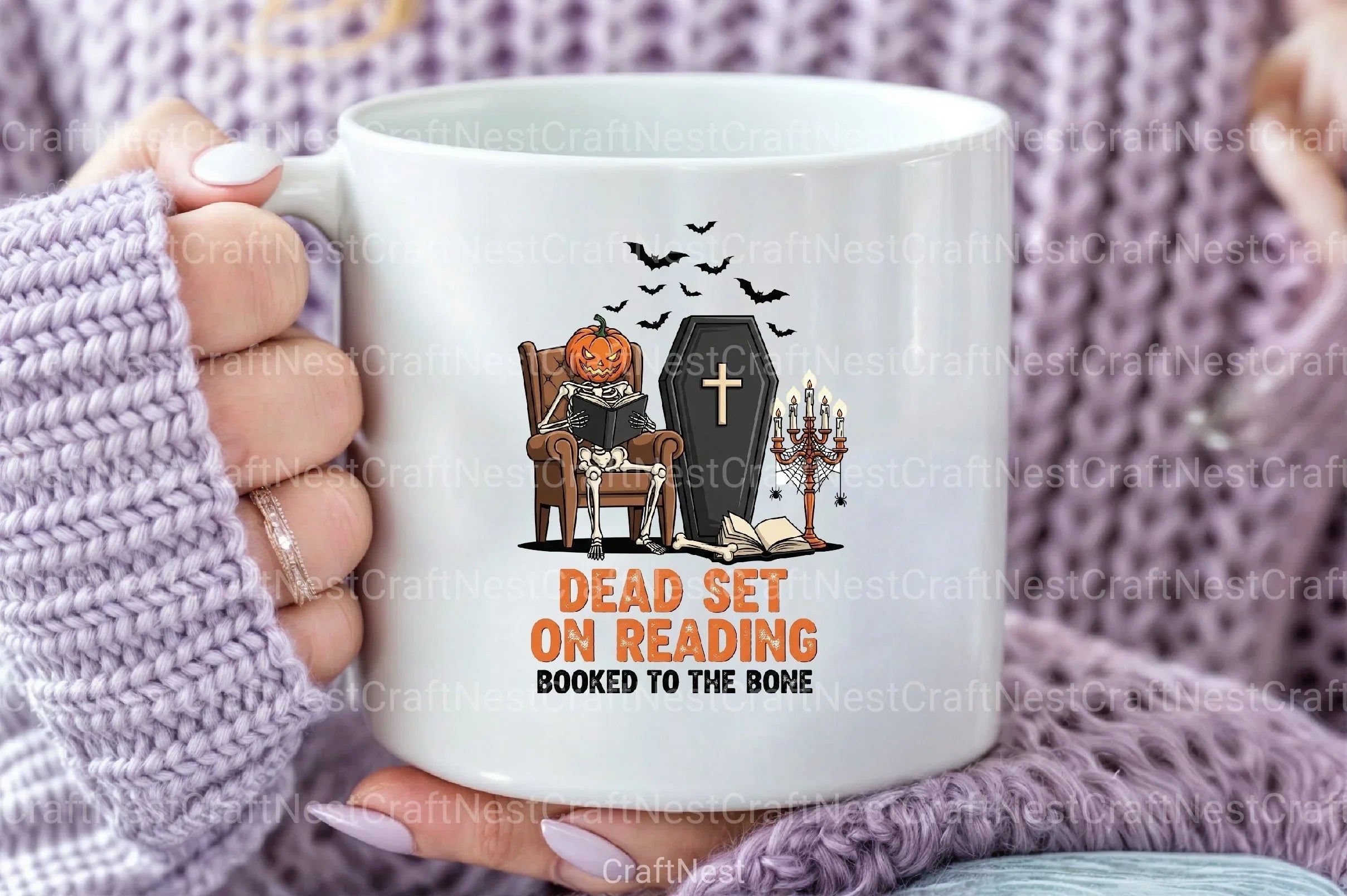 Spooky Bookish Halloween Skeleton Clipart Bundle - CraftNest - Digital Crafting and Art