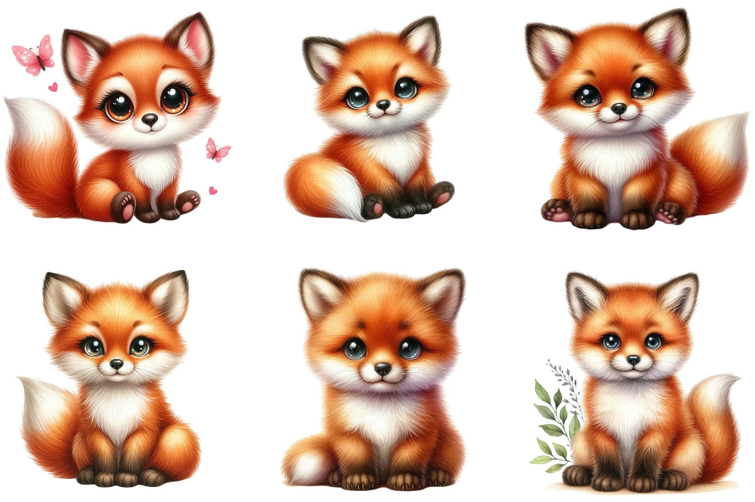 Cute Kawaii Kit Fox Clipart Bundle - CraftNest - Digital Crafting and Art