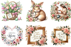 Romantic Mother's Day Clipart Bundle - CraftNest - Digital Crafting and Art