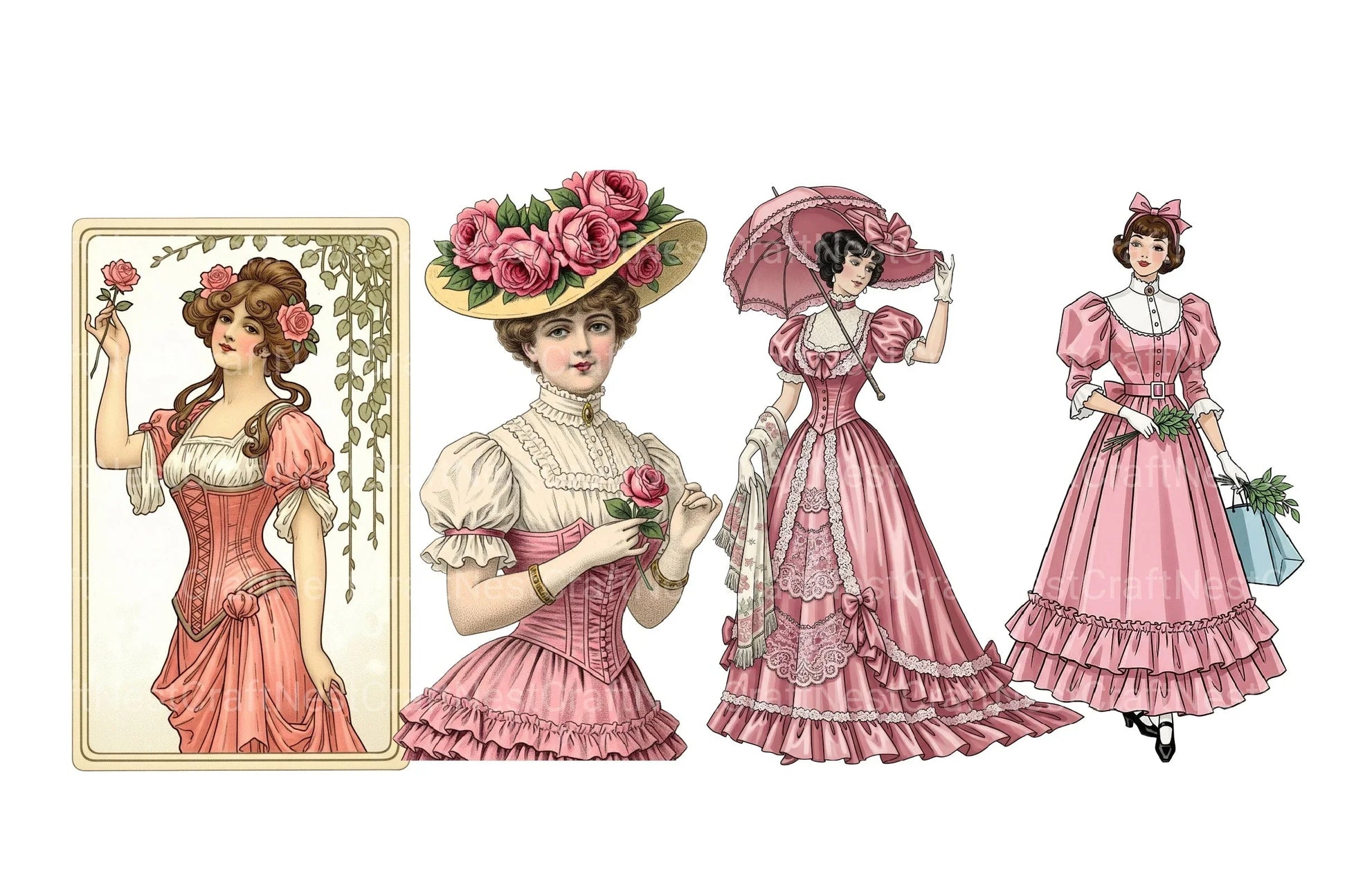 Christmas Pink Clipart Bundle 1 - CraftNest - Digital Crafting and Art