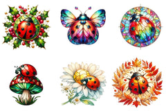 Stained Glass Ladybug Clipart Bundle - CraftNest - Digital Crafting and Art