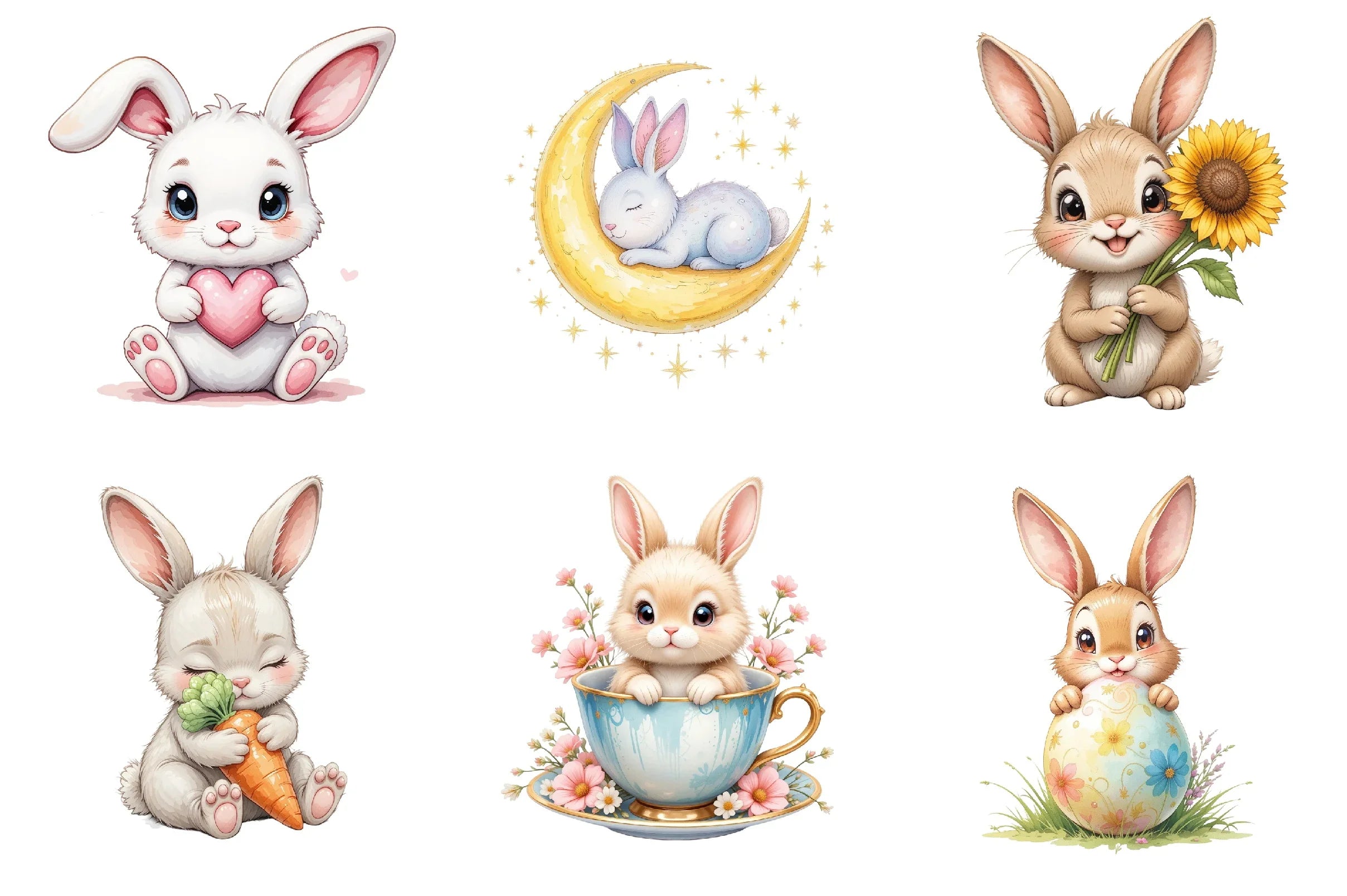 Bunny Clipart Bundle - CraftNest - Digital Crafting and Art
