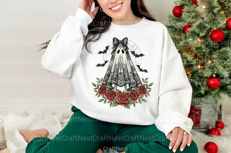 Cute Floral Halloween Lace Ghost Clipart Bundle 1 - CraftNest - Digital Crafting and Art