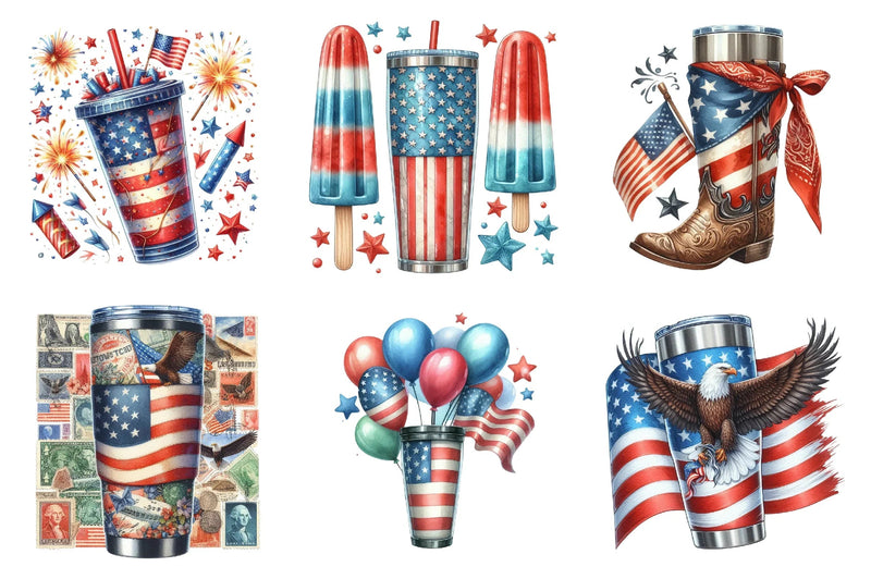 4th of July Tumbler Wrap Bundle - CraftNest - Digital Crafting and Art