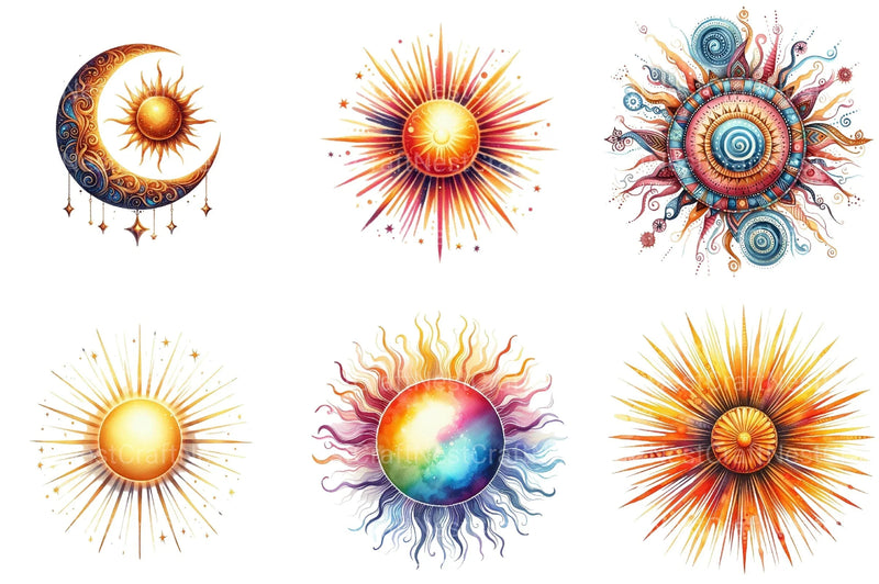 Sun Glow Clipart Bundle - CraftNest - Digital Crafting and Art