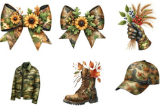 Camouflage Autumn Clipart Bundle - CraftNest - Digital Crafting and Art