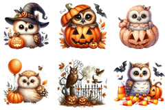 Fall Owl Halloween Clipart Bundle - CraftNest - Digital Crafting and Art