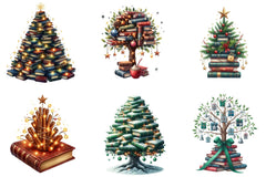Christmas Books Tree Clipart Bundle - CraftNest - Digital Crafting and Art