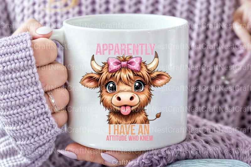 Funny Highland Cow Sarcastic Clipart Bundle - CraftNest - Digital Crafting and Art