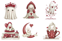 Valentine Ghost Clipart Bundle - CraftNest - Digital Crafting and Art