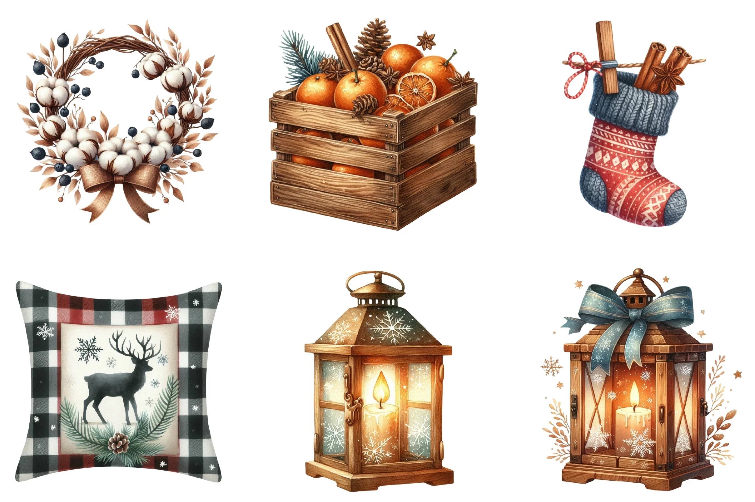 Rustic Christmas Clipart Bundle - CraftNest - Digital Crafting and Art