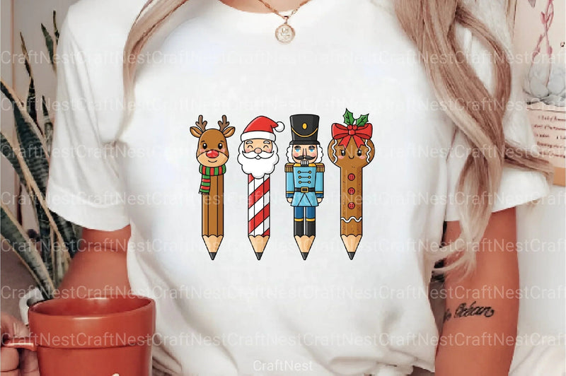 Christmas Pencils Clipart Bundle 1 - CraftNest - Digital Crafting and Art