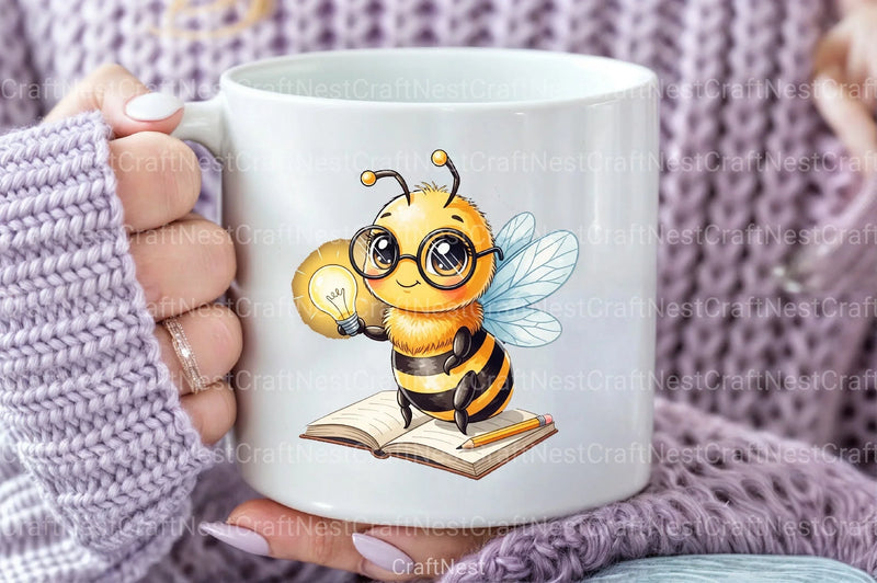 Back to School Bee Clipart Bundle 1 - CraftNest - Digital Crafting and Art