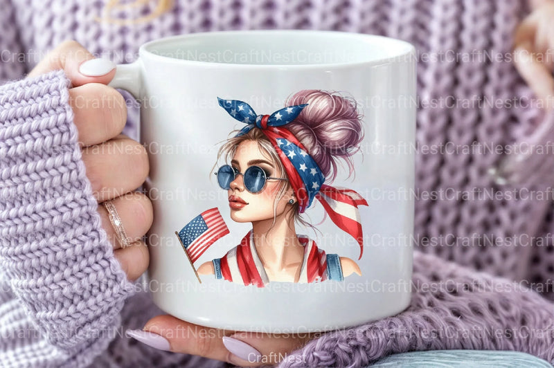 Messy Bun Bandana Mom Life Clipart Bundle 5 - CraftNest - Digital Crafting and Art