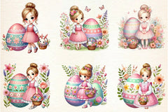 Pastel Easter Bunny & Eggs Clipart Bundle - CraftNest - Digital Crafting and Art