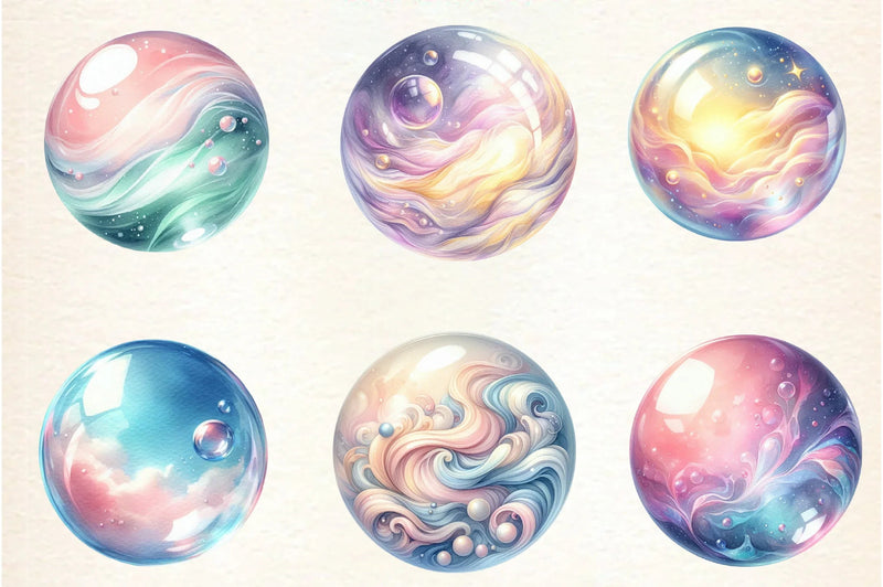 Pastel Soap Bubbles Clipart Bundle - CraftNest - Digital Crafting and Art
