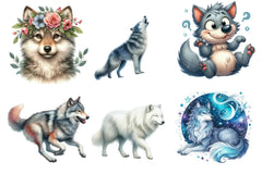 Wolf Clipart Bundle - CraftNest - Digital Crafting and Art