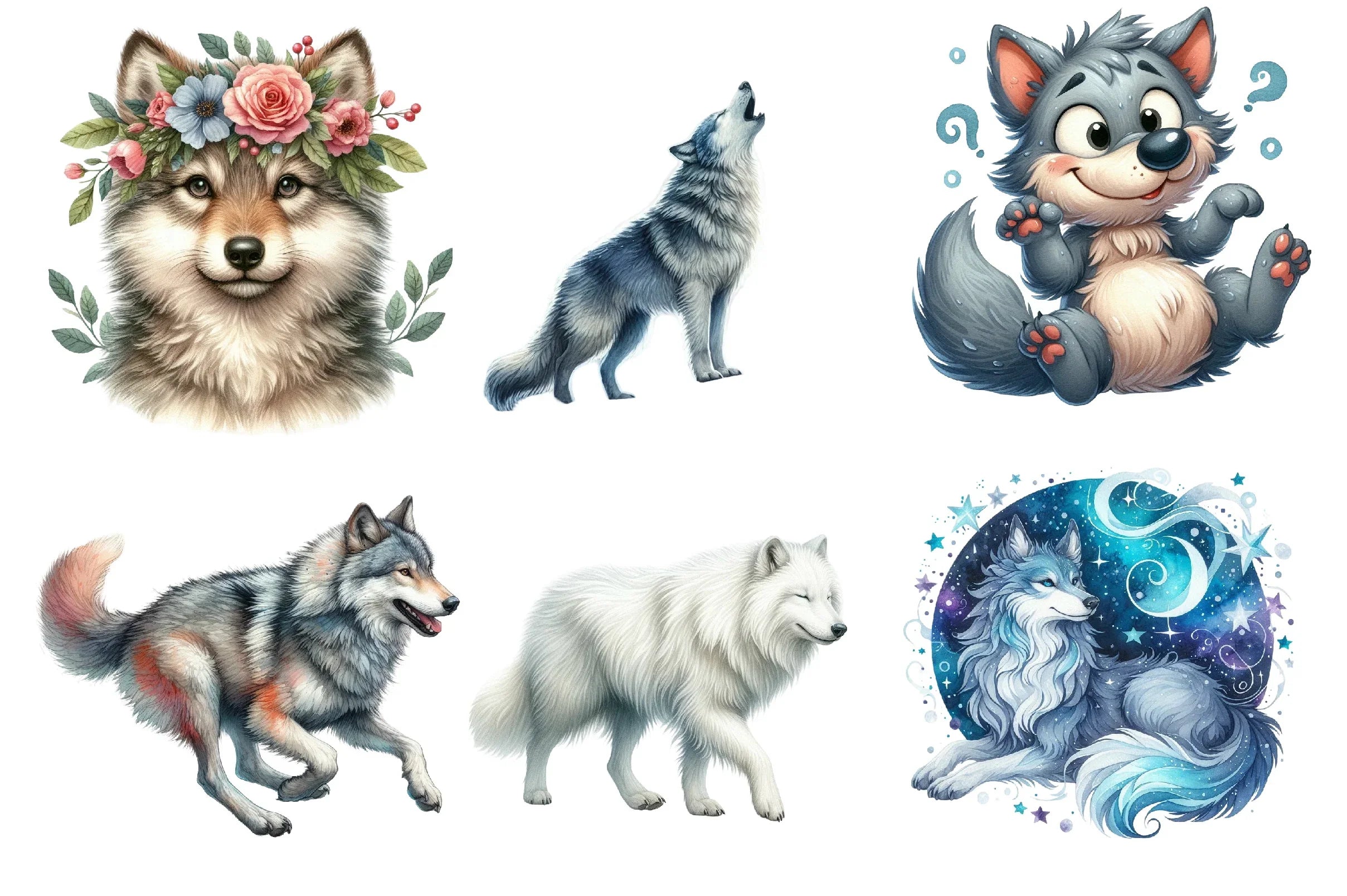 Wolf Clipart Bundle - CraftNest - Digital Crafting and Art