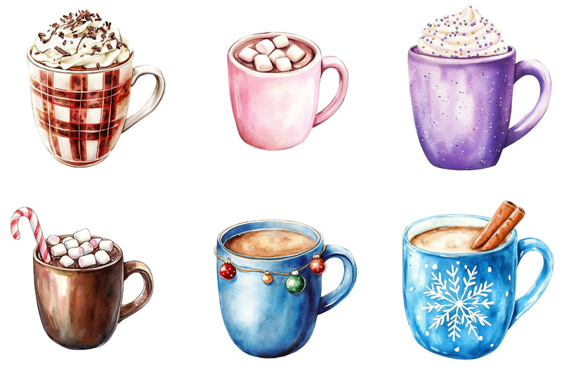 Christmas Hot Cocoa & Coffee Mugs Wrap Bundle - CraftNest - Digital Crafting and Art