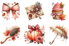 Cute Coquette Autumn Clipart Bundle - CraftNest - Digital Crafting and Art