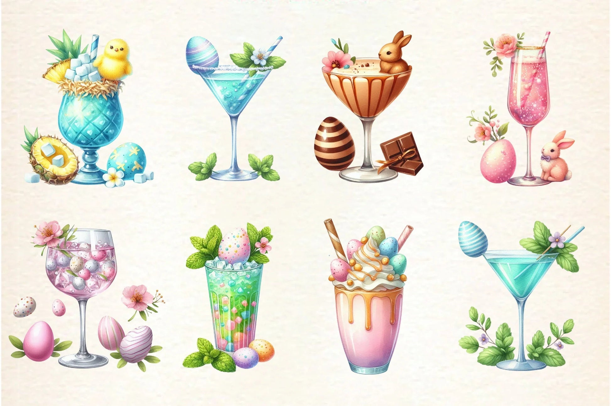 Easter Cocktail Collection Clipart Bundle - CraftNest - Digital Crafting and Art