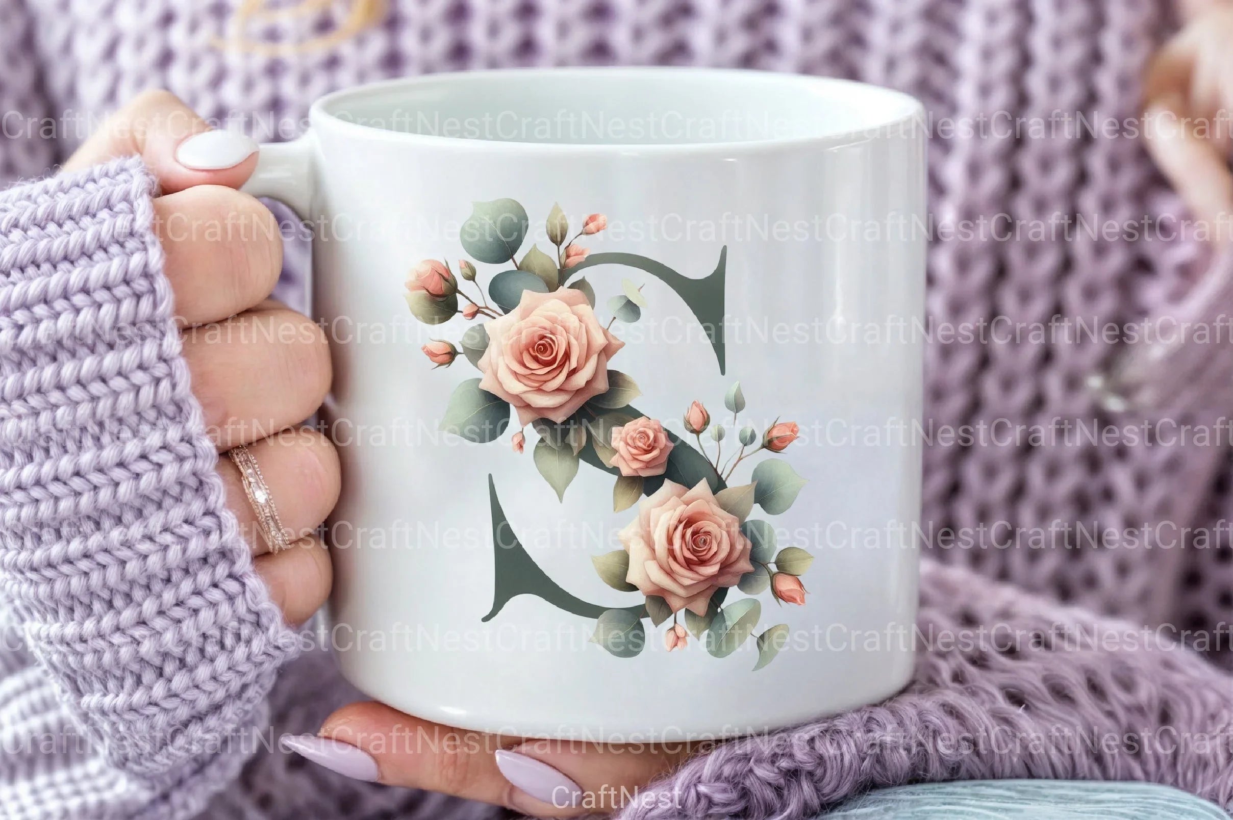 Floral Alphabet Clipart Bundle 8 - CraftNest - Digital Crafting and Art