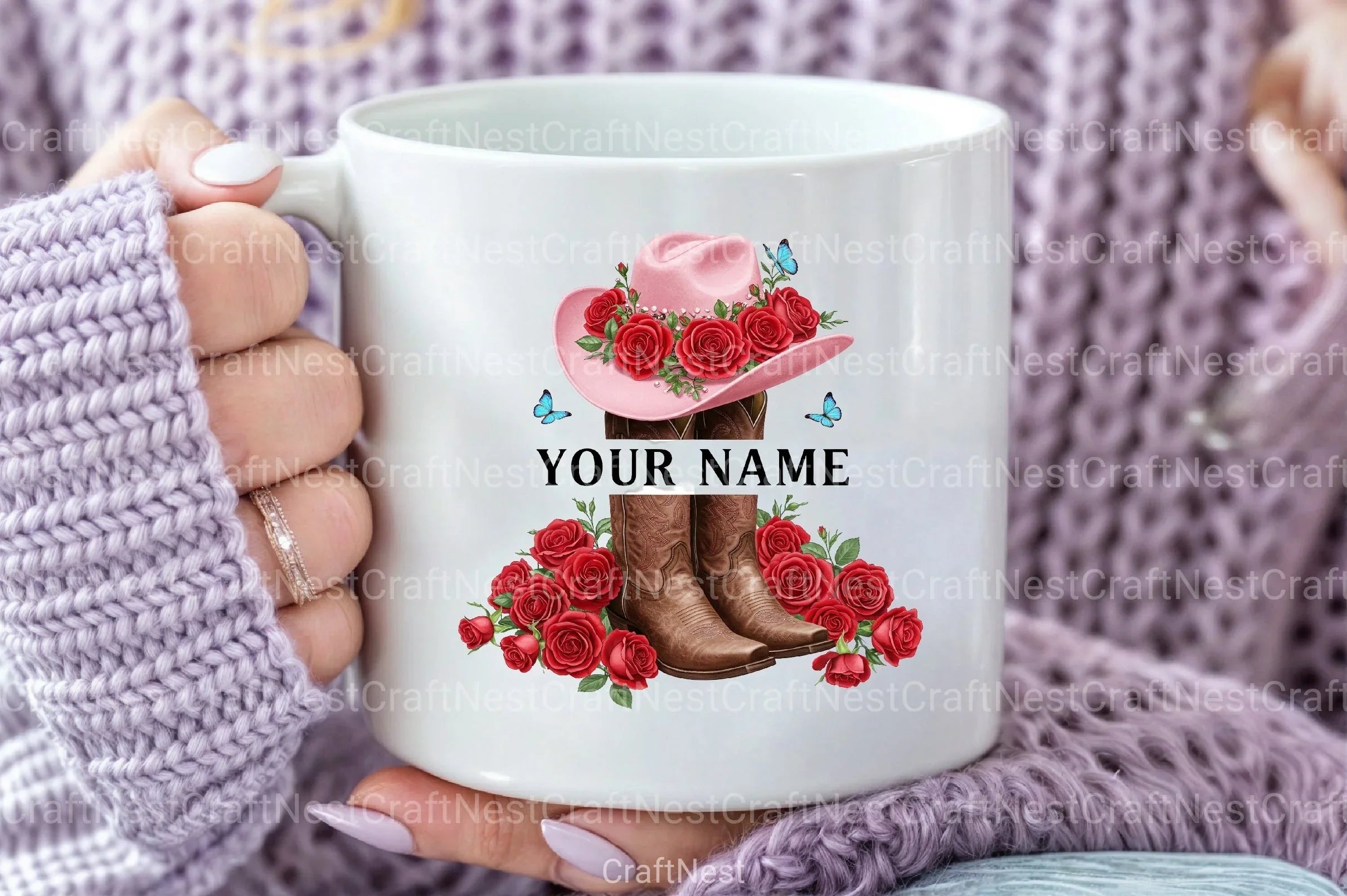 Pink Cowgirl Hat & Boots Monogram Clipart Bundle - CraftNest - Digital Crafting and Art