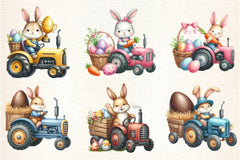 Easter Bunny Tractor Clipart Design Bundle - CraftNest - Digital Crafting and Art