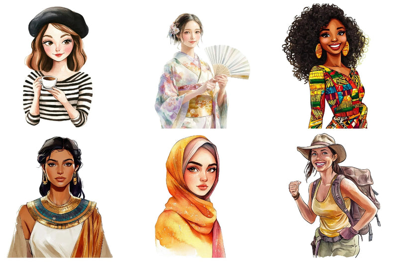 International Women Clipart Bundle - CraftNest - Digital Crafting and Art