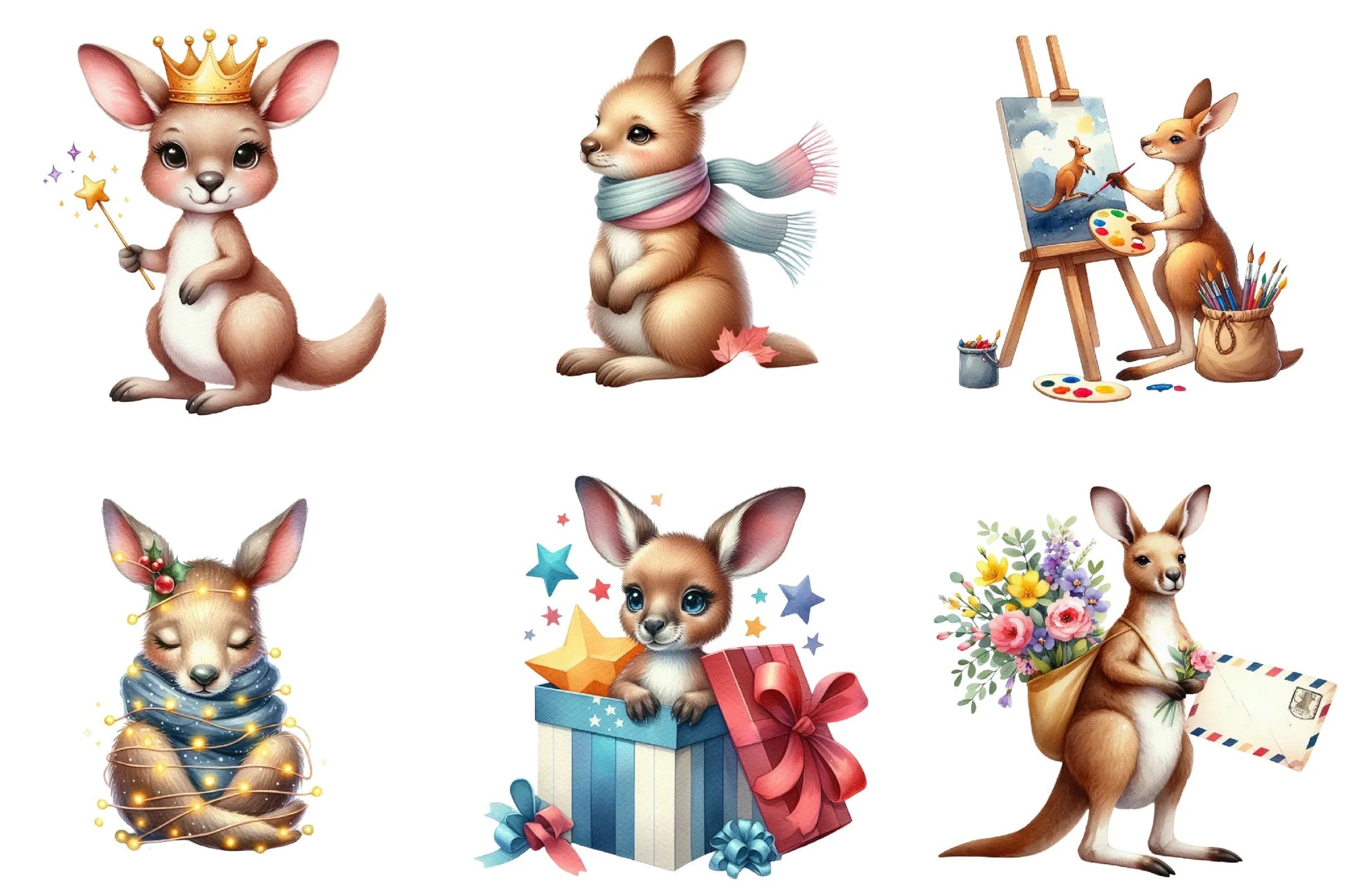 Cute Kangaroo Clipart Bundle - CraftNest - Digital Crafting and Art