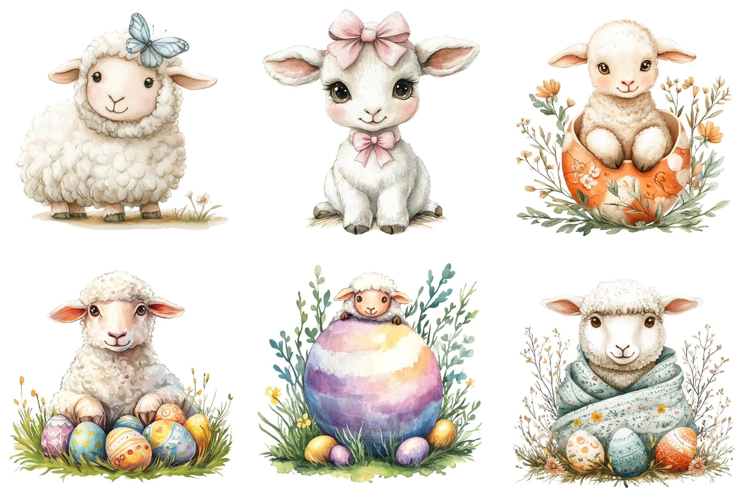 Sheep Easter Clipart Bundle - CraftNest - Digital Crafting and Art