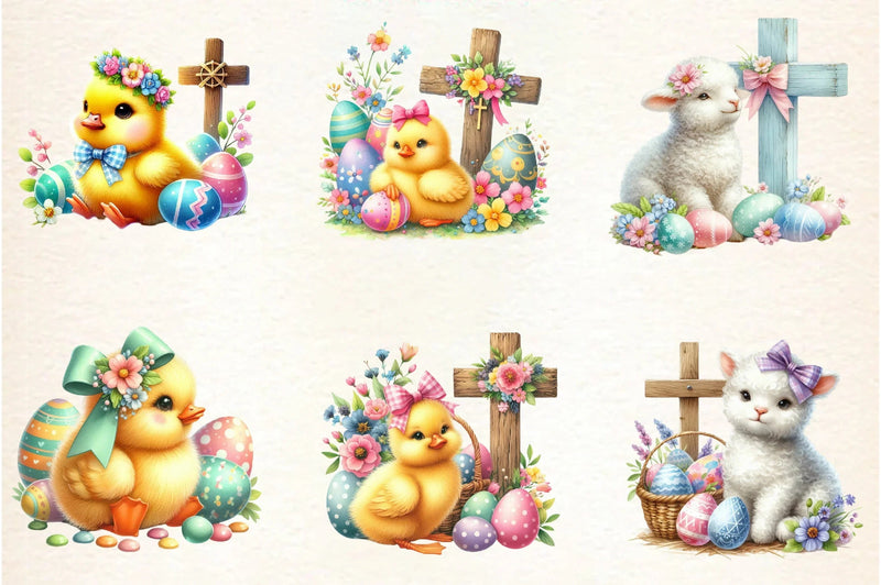 Easter Lamb & Goose Clipart Bundle - CraftNest - Digital Crafting and Art