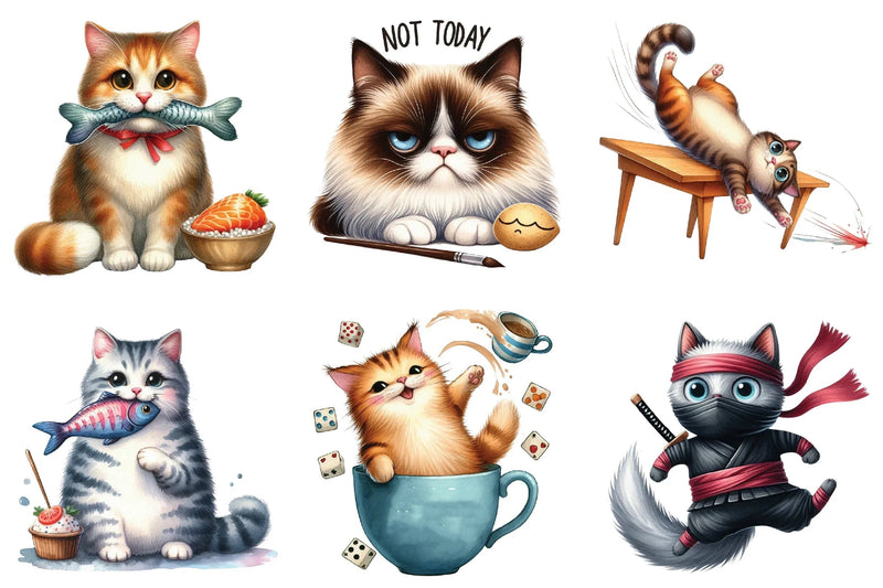 Funny Cat Quotes Clipart Bundle - CraftNest - Digital Crafting and Art