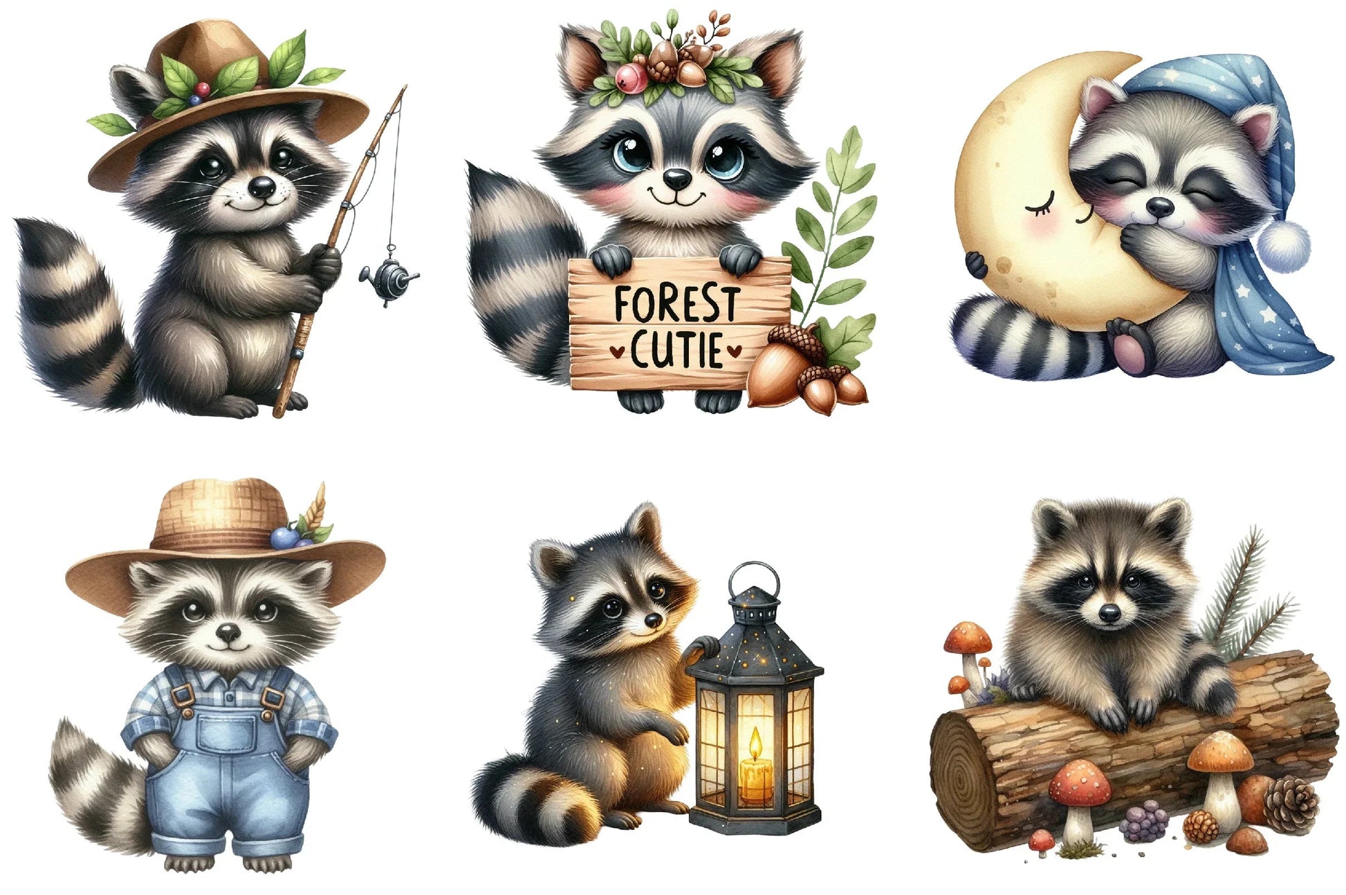 Raccoon Clipart Bundle - CraftNest - Digital Crafting and Art