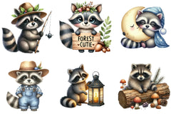 Raccoon Clipart Bundle - CraftNest - Digital Crafting and Art