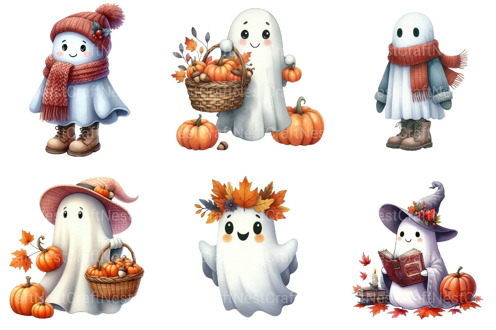 Ghost Fall Halloween Clipart Bundle - CraftNest - Digital Crafting and Art