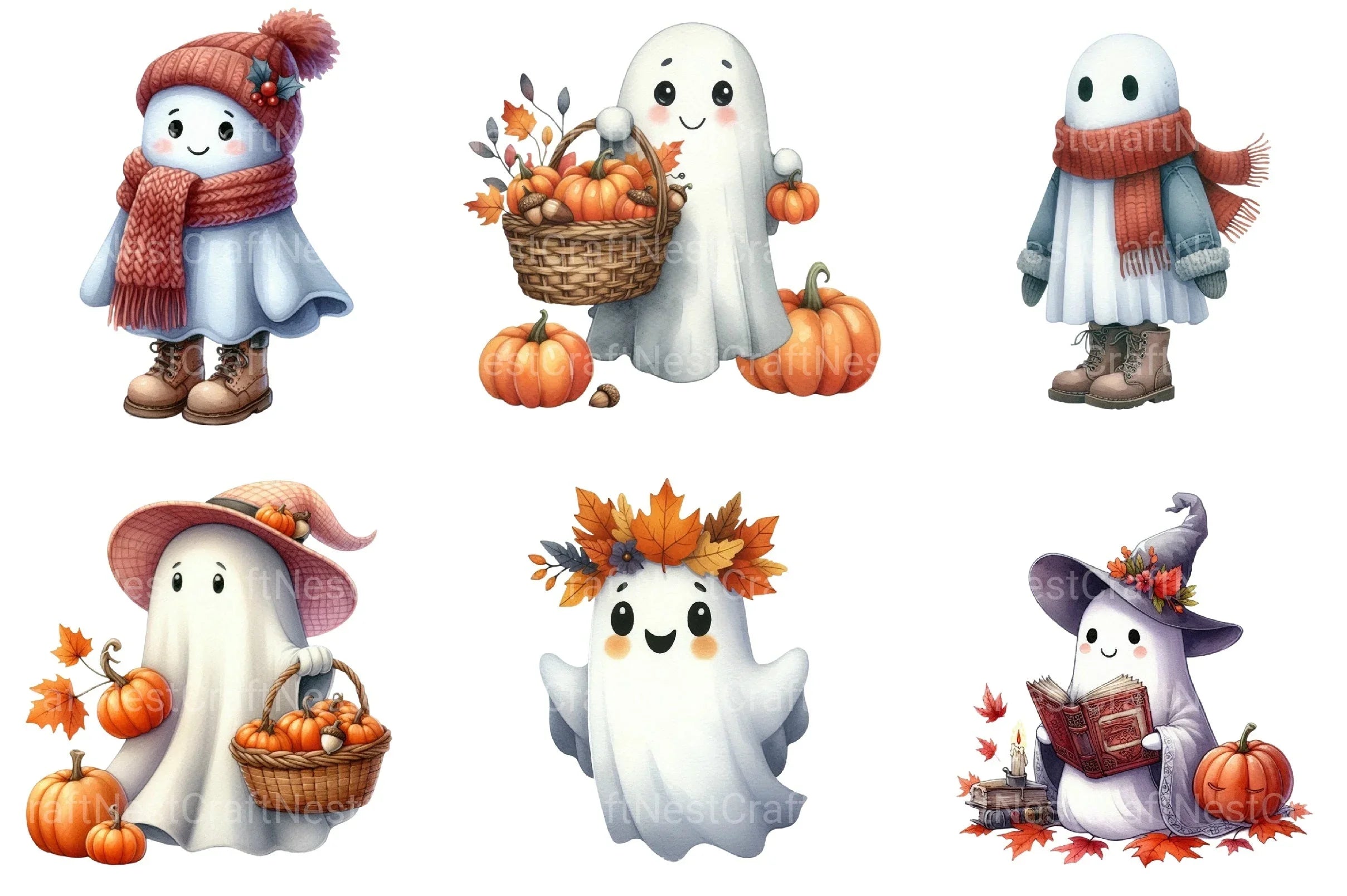 Ghost Fall Halloween Clipart Bundle - CraftNest - Digital Crafting and Art