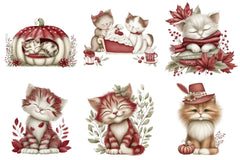 Thanksgiving Cat Clipart Design Bundle - CraftNest - Digital Crafting and Art