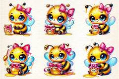 Cute Honey Bee Clipart Bundle - CraftNest - Digital Crafting and Art