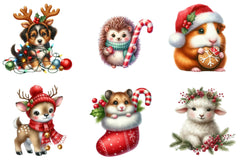 Christmas Cute Animal Clipart Bundle - CraftNest - Digital Crafting and Art
