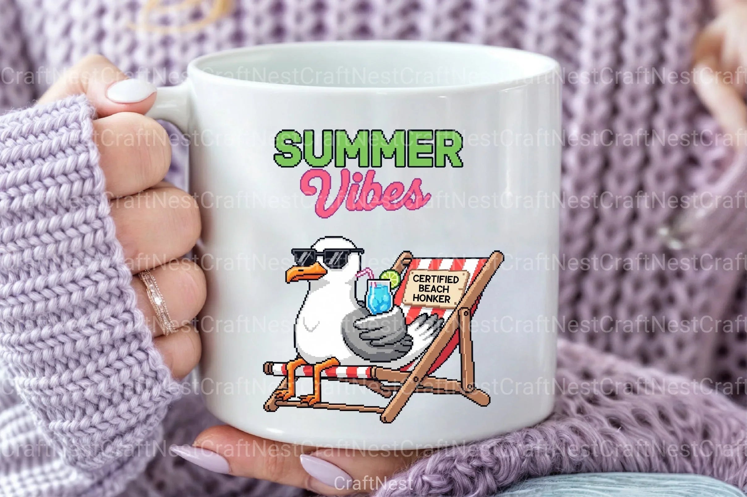 Blocky Style Funny Summer Goose Clipart Bundle 10 - CraftNest - Digital Crafting and Art