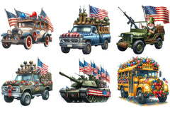 Memorial Day Car Parade Clipart Bundle - CraftNest - Digital Crafting and Art
